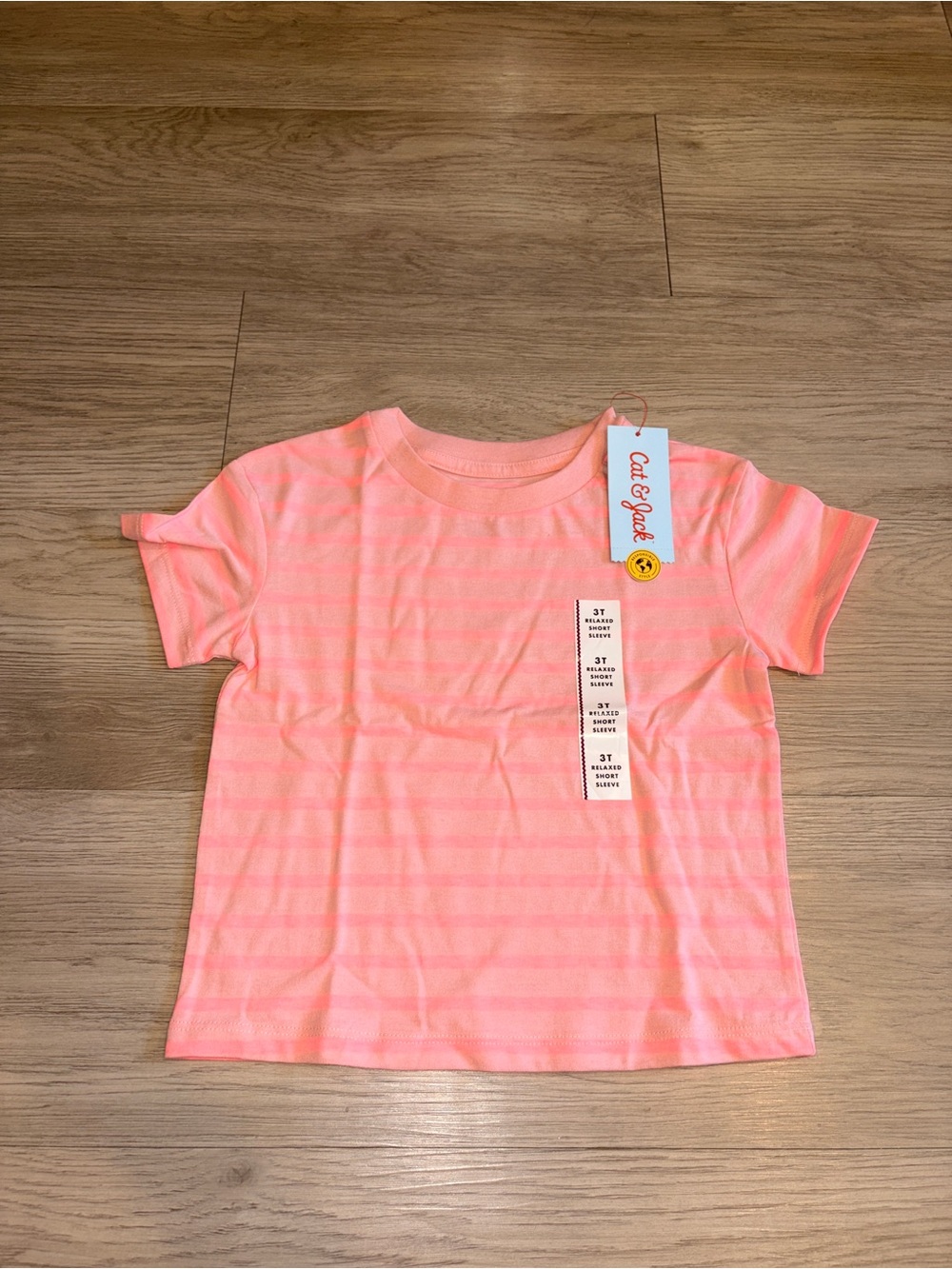 Cat & Jack Pink Striped Relaxed T-Shirt 3T